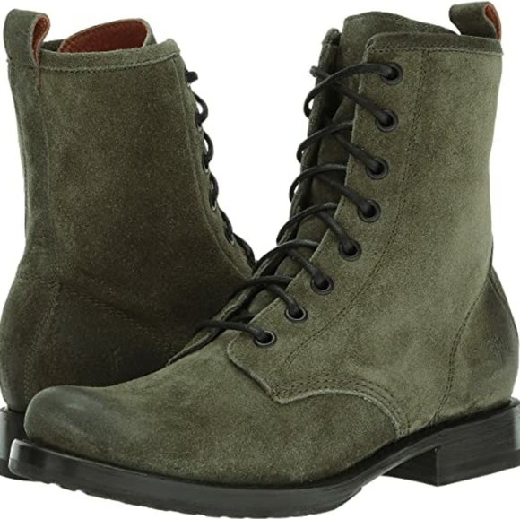 frye veronica combat suede